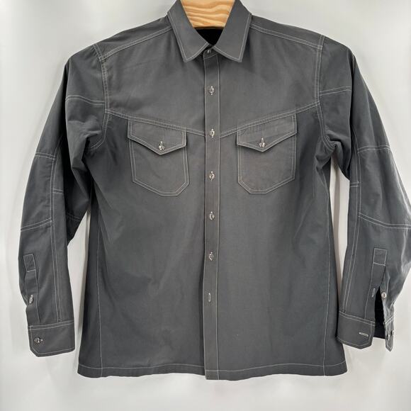 Kuhl Mens Large Gray Check Long Sleeve Button Up Shirt - Picture 4 of 5